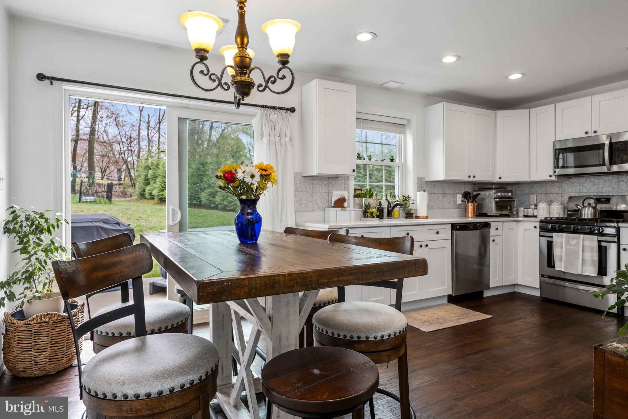 1915 Larkin Road Upper Chichester, PA 19061 - Photo 8 of 23 a kitchen with a table chairs a stove a dining table and chairs