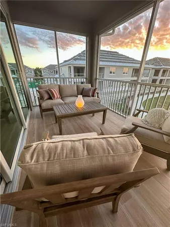 a outdoor living space with furniture