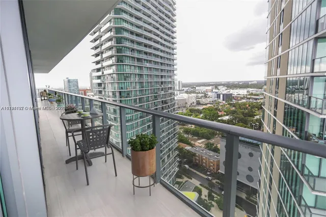 a view of balcony with city view