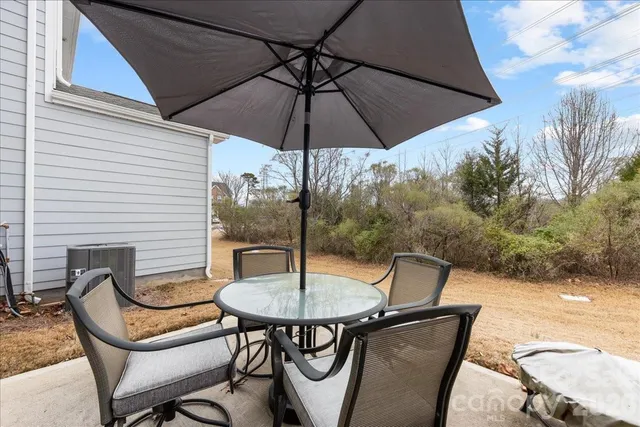 a view of a house with a patio