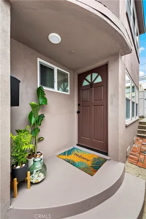 a front view of a house with entryway