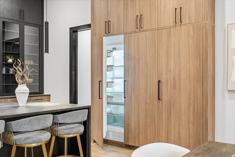 a view of a livingroom with a chandelier