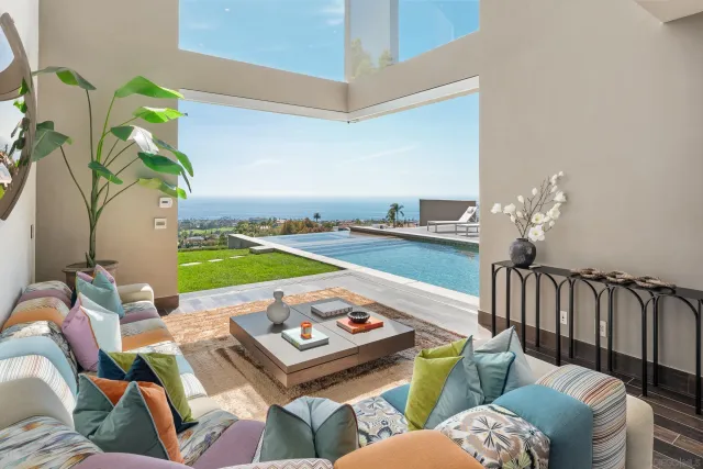 a living room with furniture