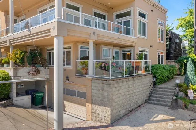 a view of a building from a window