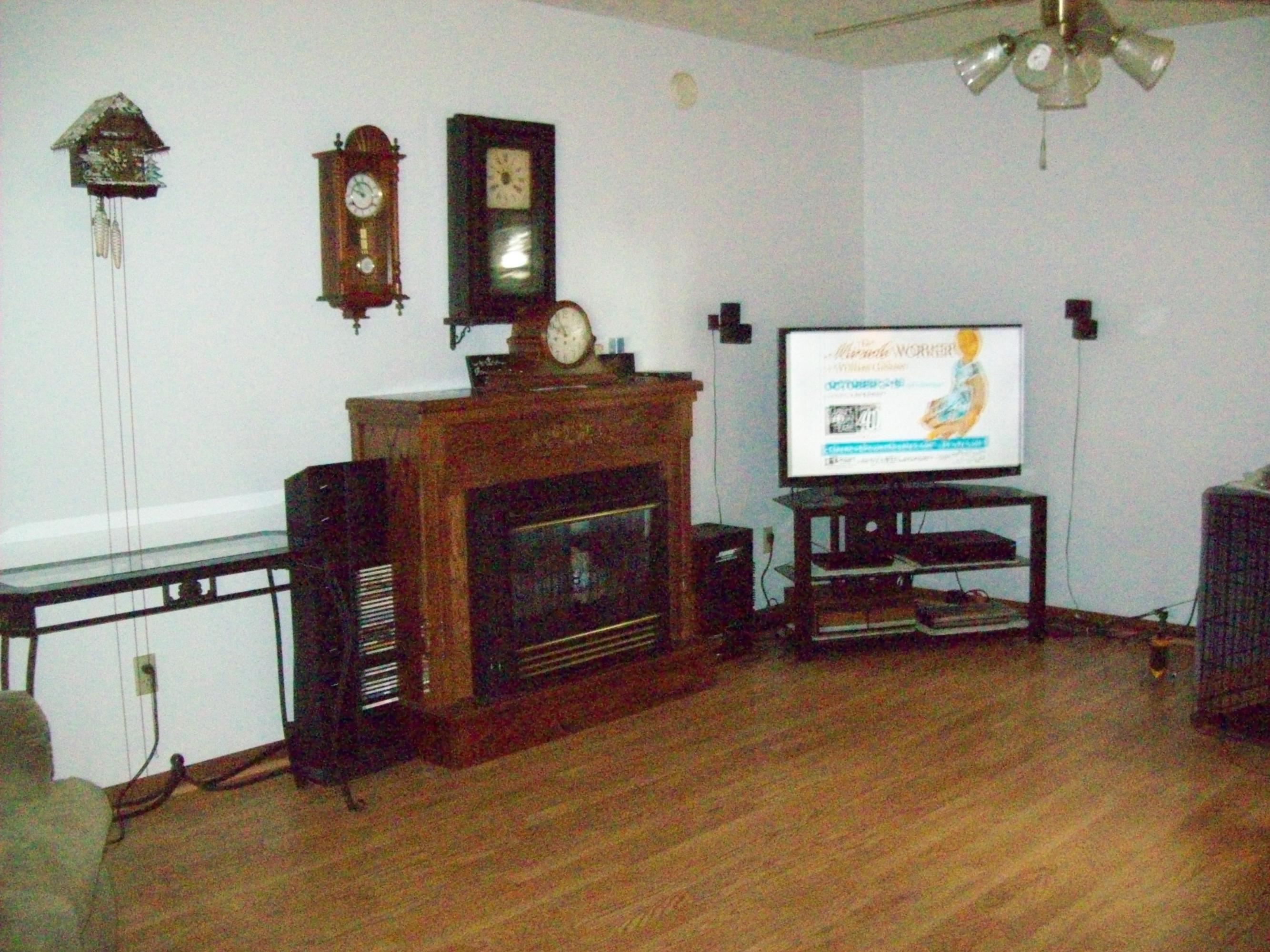 Living room gas fireplace