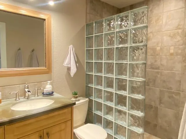 a bathroom with a sink toilet and a mirror