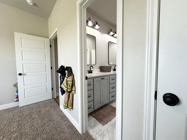 an aerial view of a house