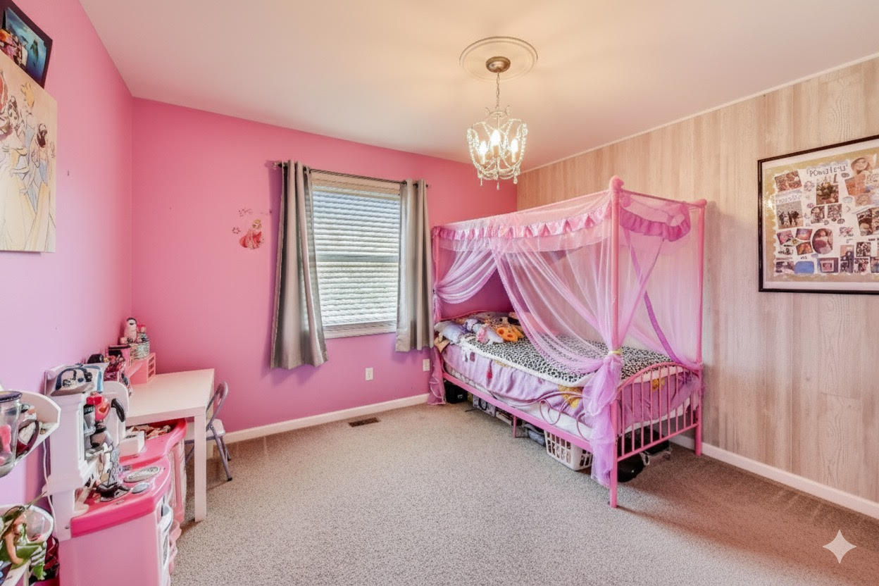 1235 West 99th Avenue Crown Point, IN 46307 - Photo 21 of 54 a room with pink walls and bed