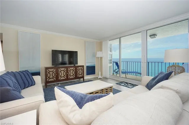 a living room with furniture