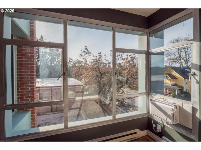 a view of a window and a living room