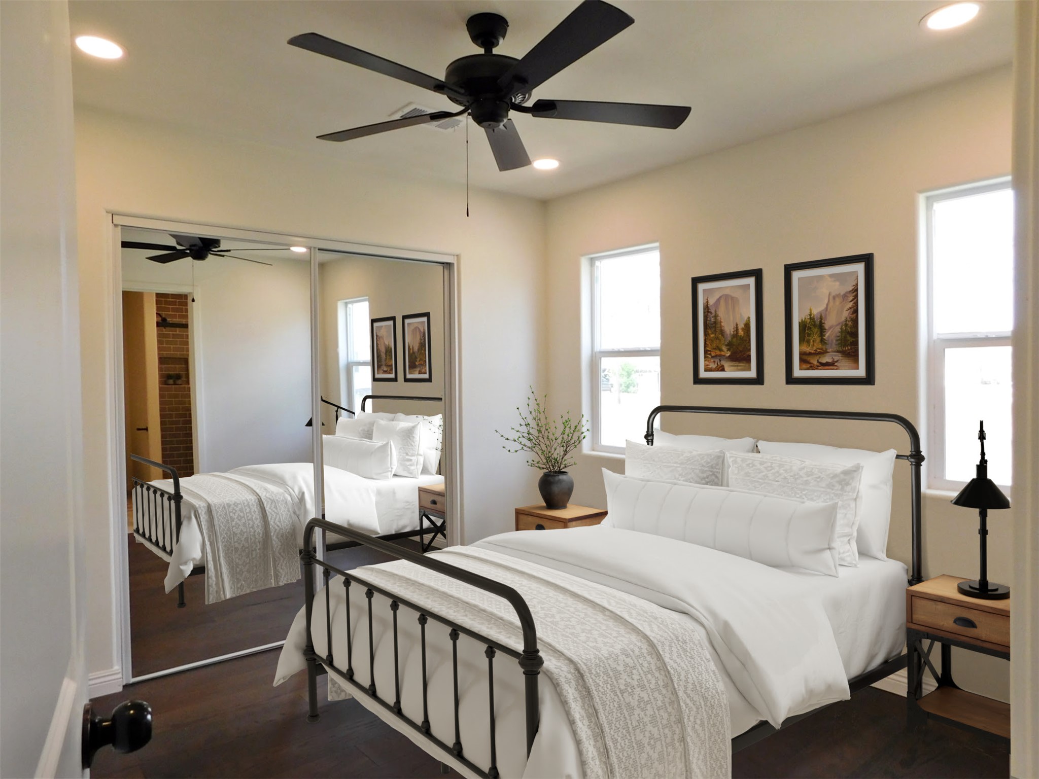 205 East Train Street Ellinger, TX 78938 - Photo 11 of 27 a bedroom with furniture and a ceiling fan