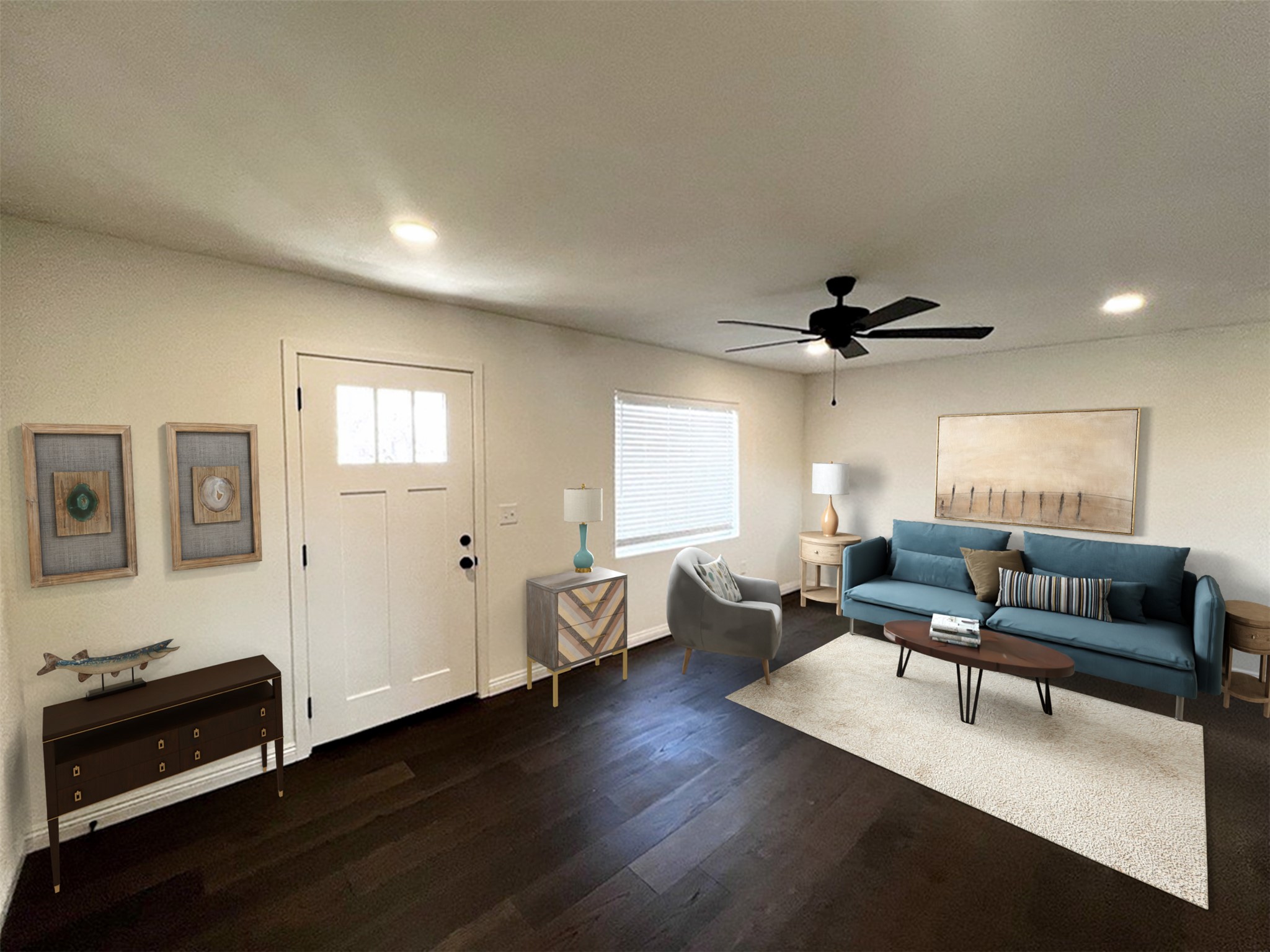 205 East Train Street Ellinger, TX 78938 - Photo 4 of 27 a living room with furniture and wooden floor