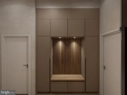 a view of elevator with hallway