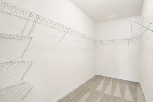 a view of small space with empty racks