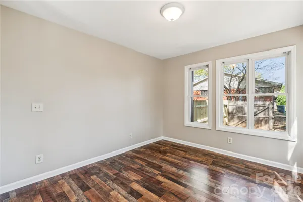 a view of a room with a window