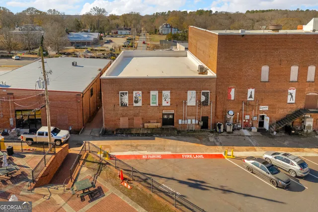 a view of a street with houses