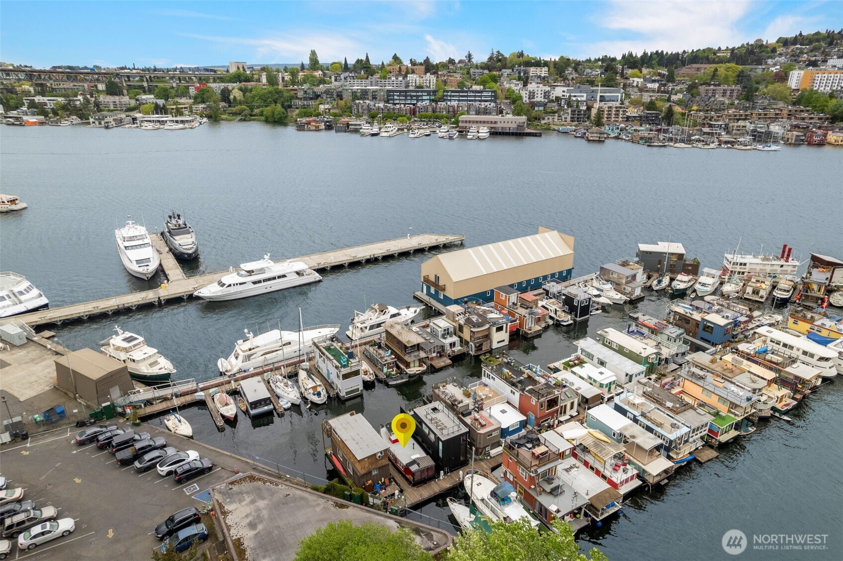 2143 North Northlake Way, Unit 34 Seattle, WA 98103 - Photo 17 of 21 an aerial view of a house with a lake view