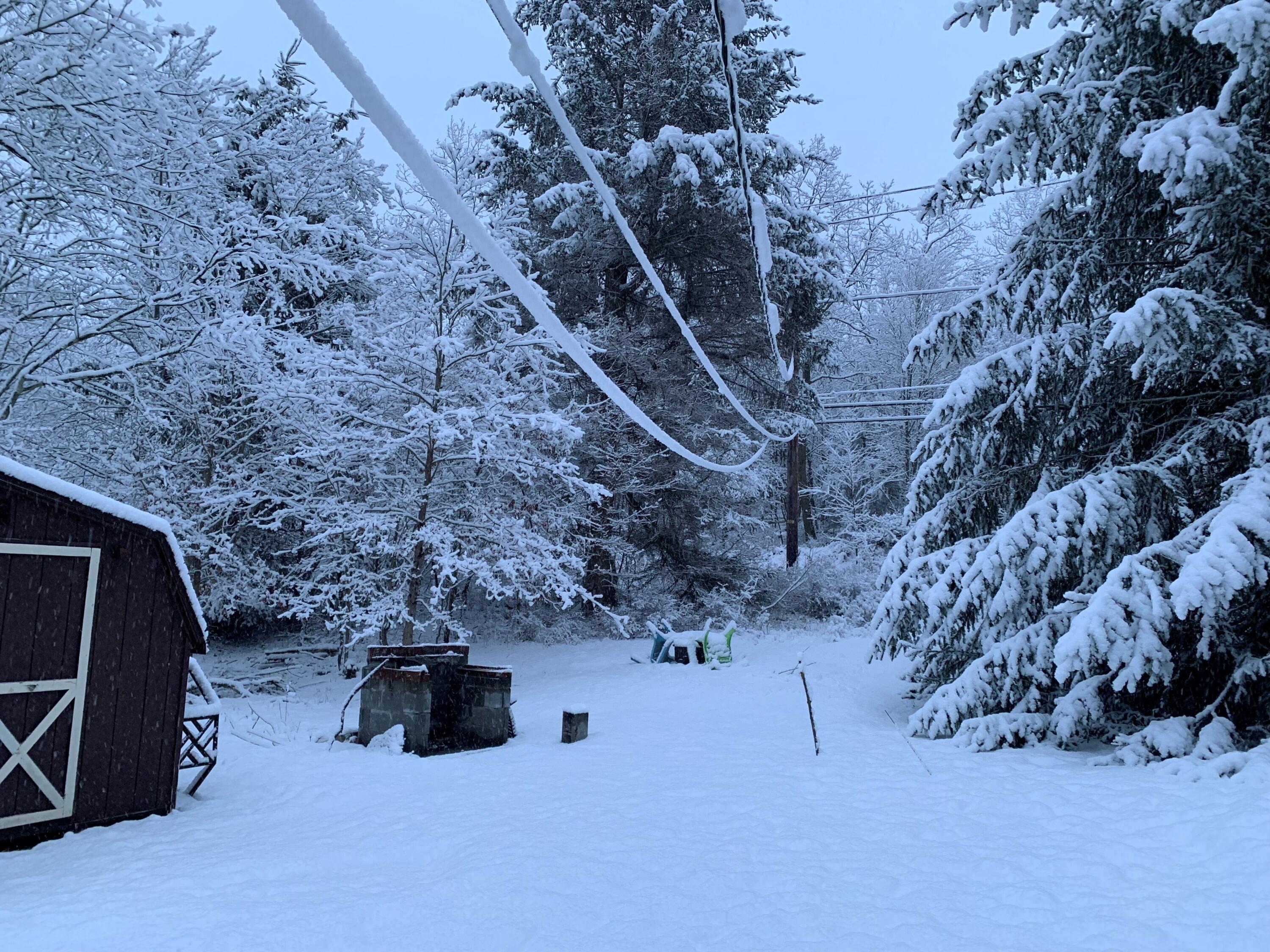 139 Pecks Pond Road Dingmans Ferry, PA 18328 - Photo 24 of 26 a bench is sitting in the snow