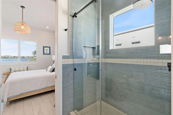 a view of a lake with building in front of it