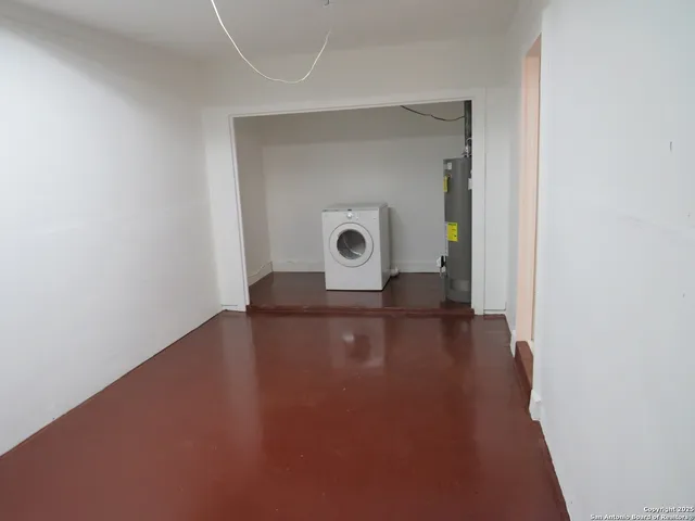 a view of a livingroom with a window