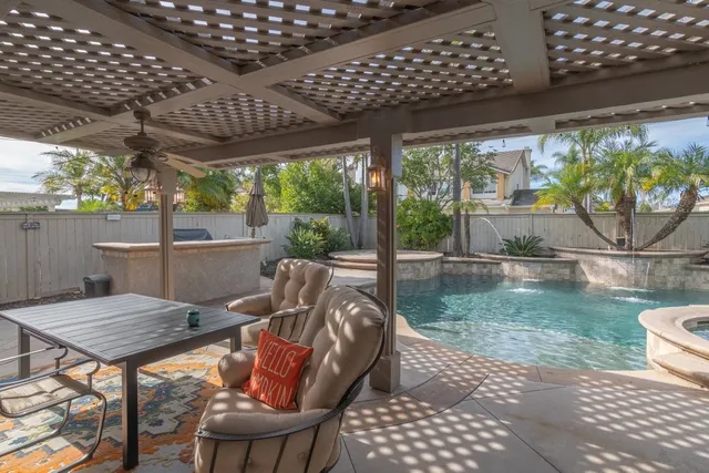 a view of porch with seating space