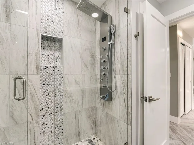 a bathroom with a shower