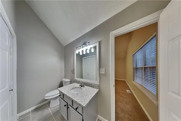 a bathroom with a sink a mirror and a toilet