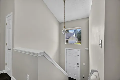 a view of a hallway with a elevator