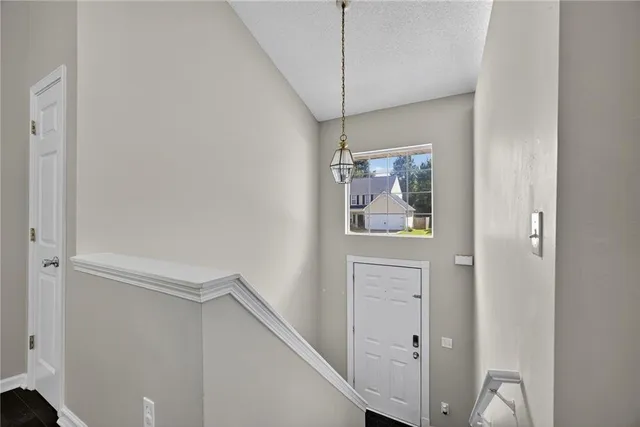 a view of a hallway with a elevator