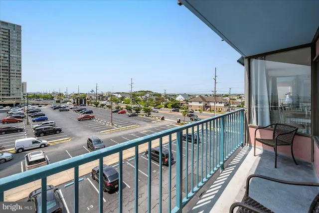 a view of a city from a balcony