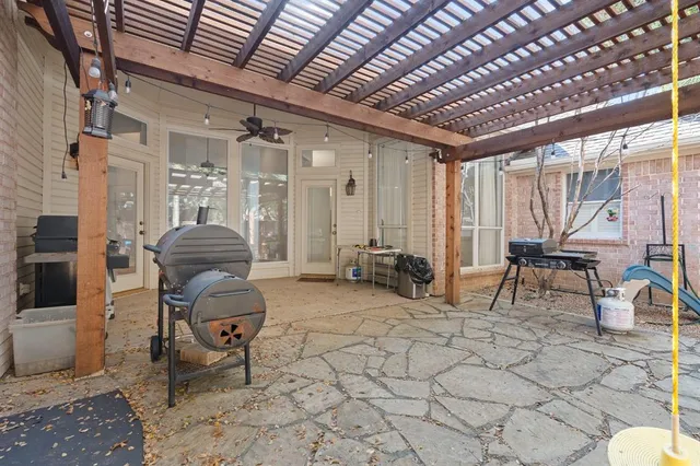 a view of outdoor space with chairs