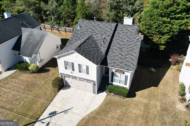 an aerial view of multiple house