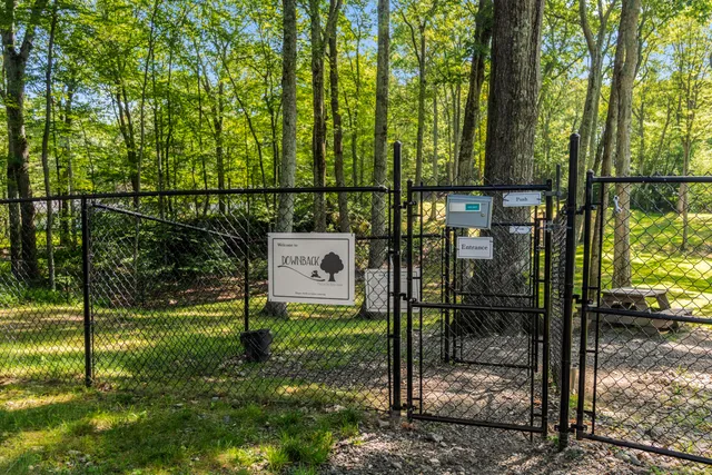 a front view of a house with a yard and potted plants