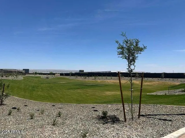 a view of a lake with a outdoor space