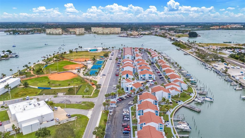 an aerial view of a city