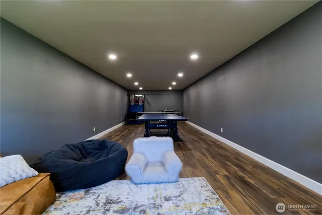 a view of an outdoor space and tennis court