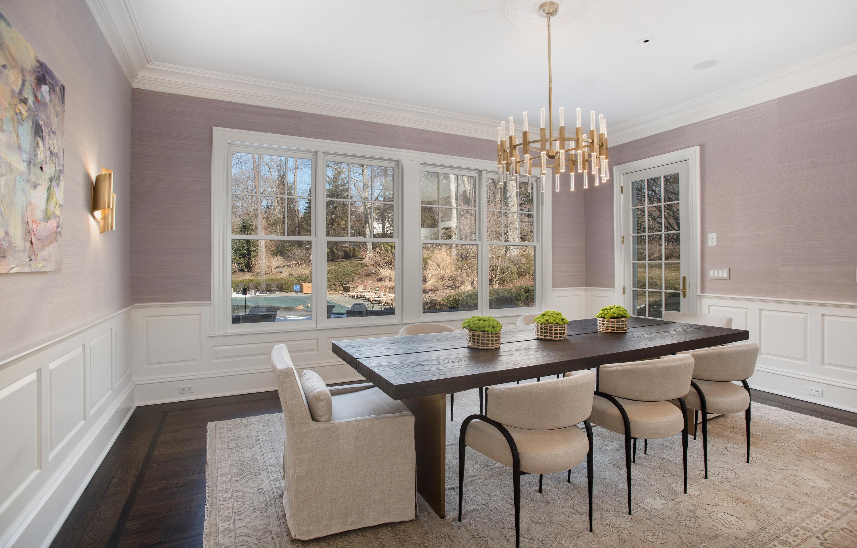 1629 Ponus Ridge Road New Canaan, CT 06840 - Photo 13 of 51 a dining room with furniture a chandelier and window