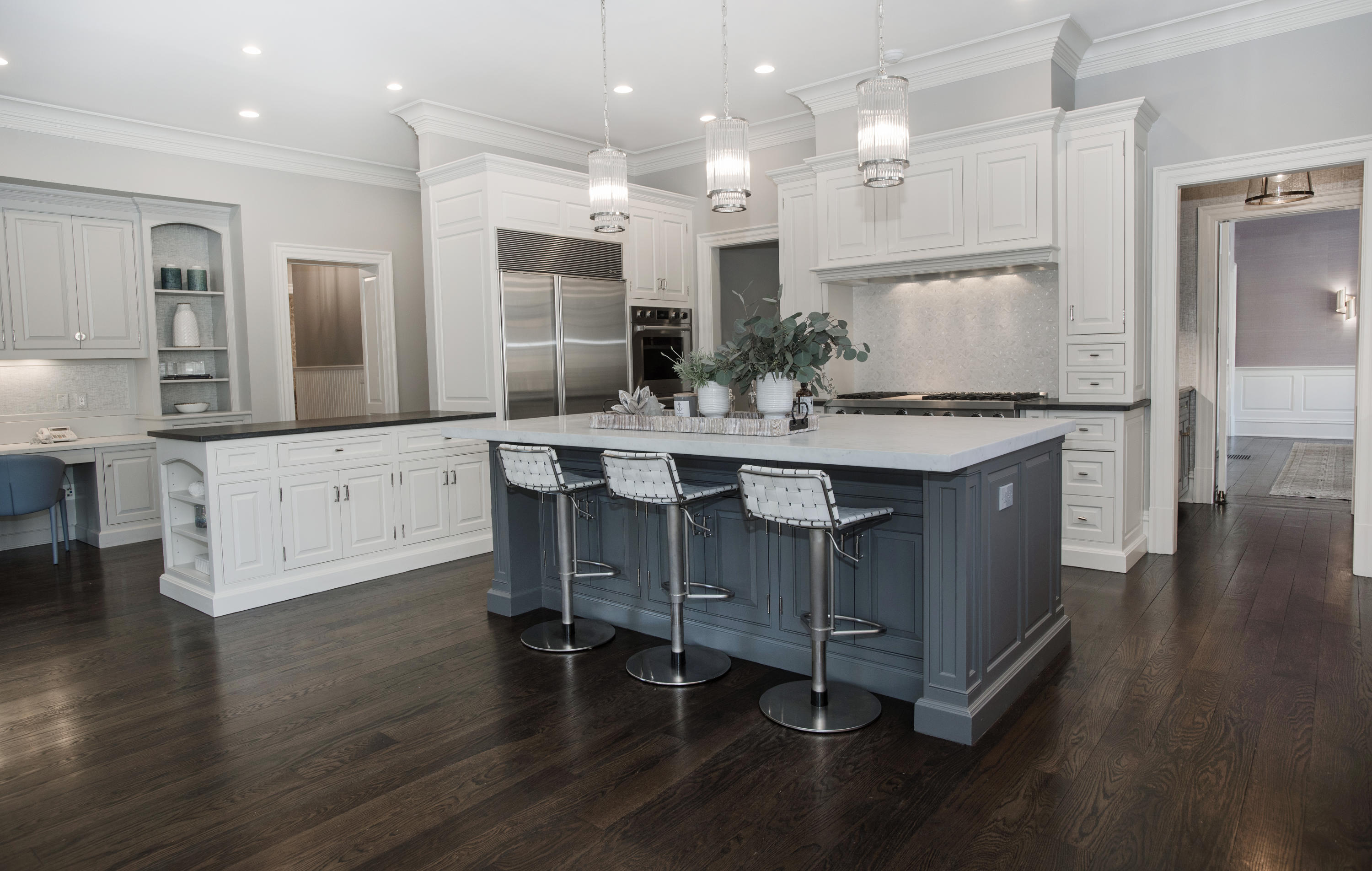 1629 Ponus Ridge Road New Canaan, CT 06840 - Photo 17 of 51 a kitchen with stainless steel appliances granite countertop a sink a stove and a refrigerator