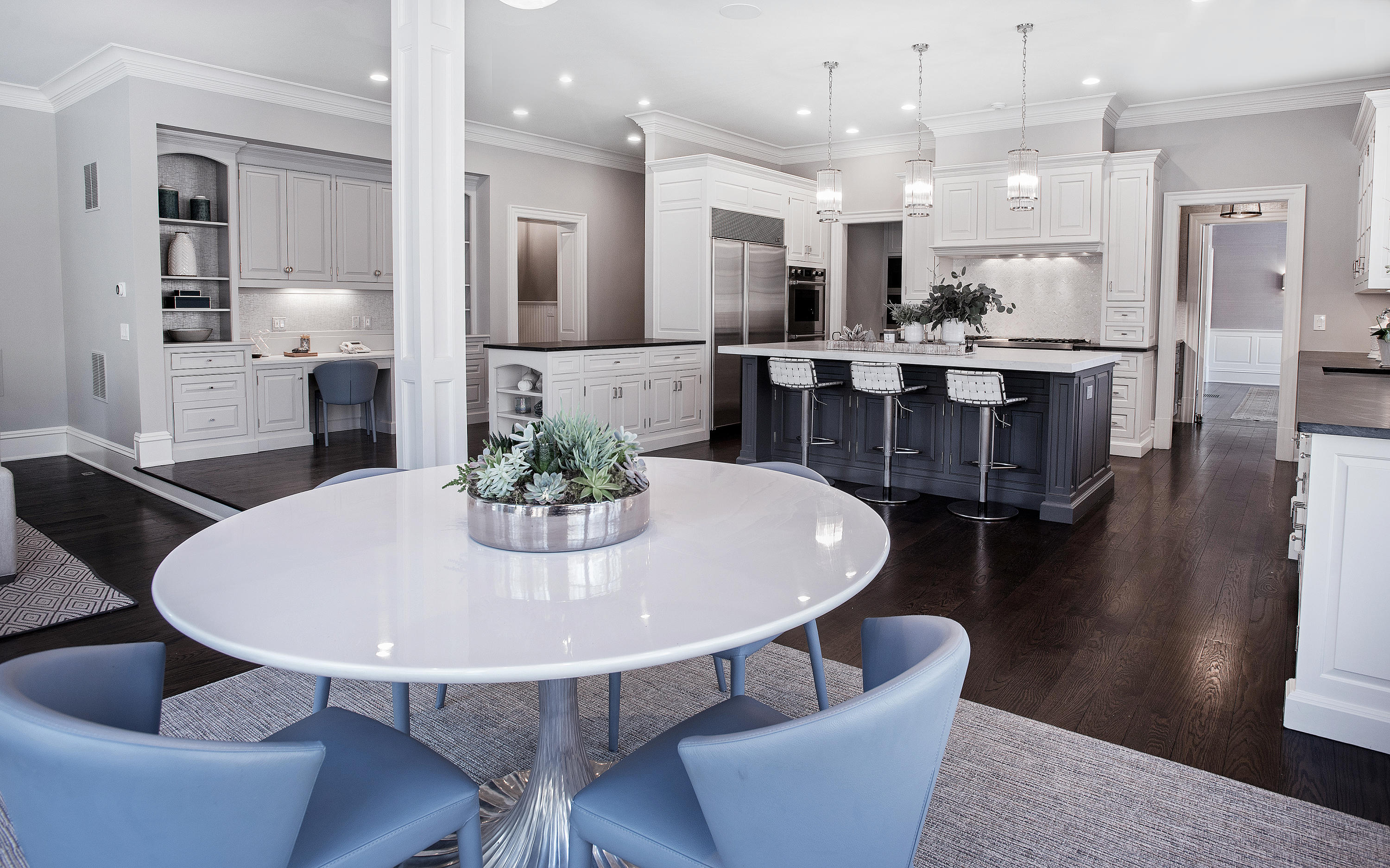1629 Ponus Ridge Road New Canaan, CT 06840 - Photo 21 of 51 a view of a dining room with furniture and wooden floor