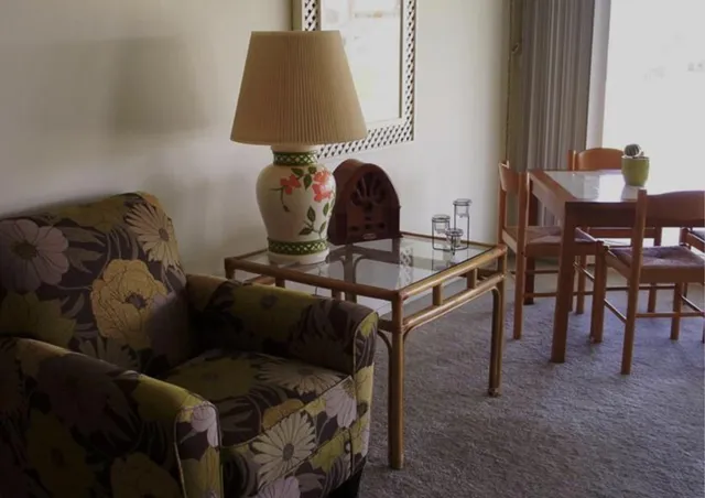 a room with furniture and a lamp