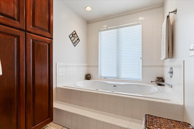 1924 North 2000th Street East Layton, UT 84040 - Photo 25 of 41 Bathroom with a bath and recessed lighting