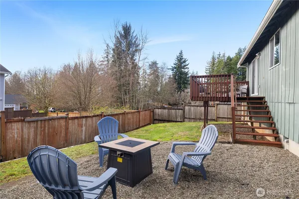 a view of a chairs in patio