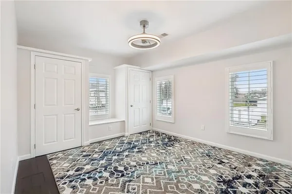 a view of a livingroom with a window