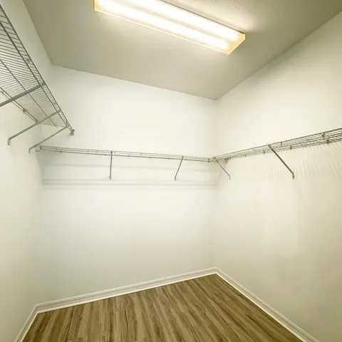 a view of small space with racks on the wall