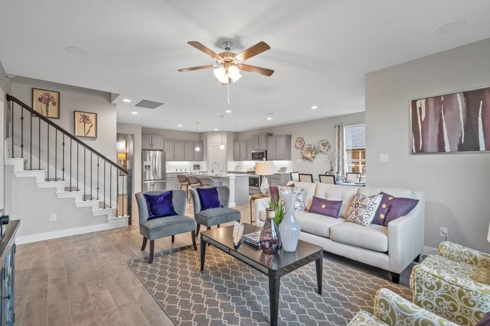105 Ringtail Drive Rhome, TX 76078 - Photo 15 of 40 a living room with furniture and kitchen view