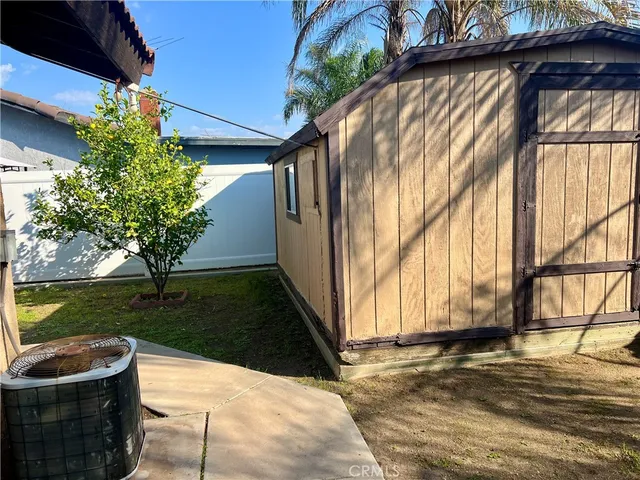 a room with washing machine