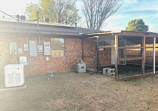 a view of a room with a large tree