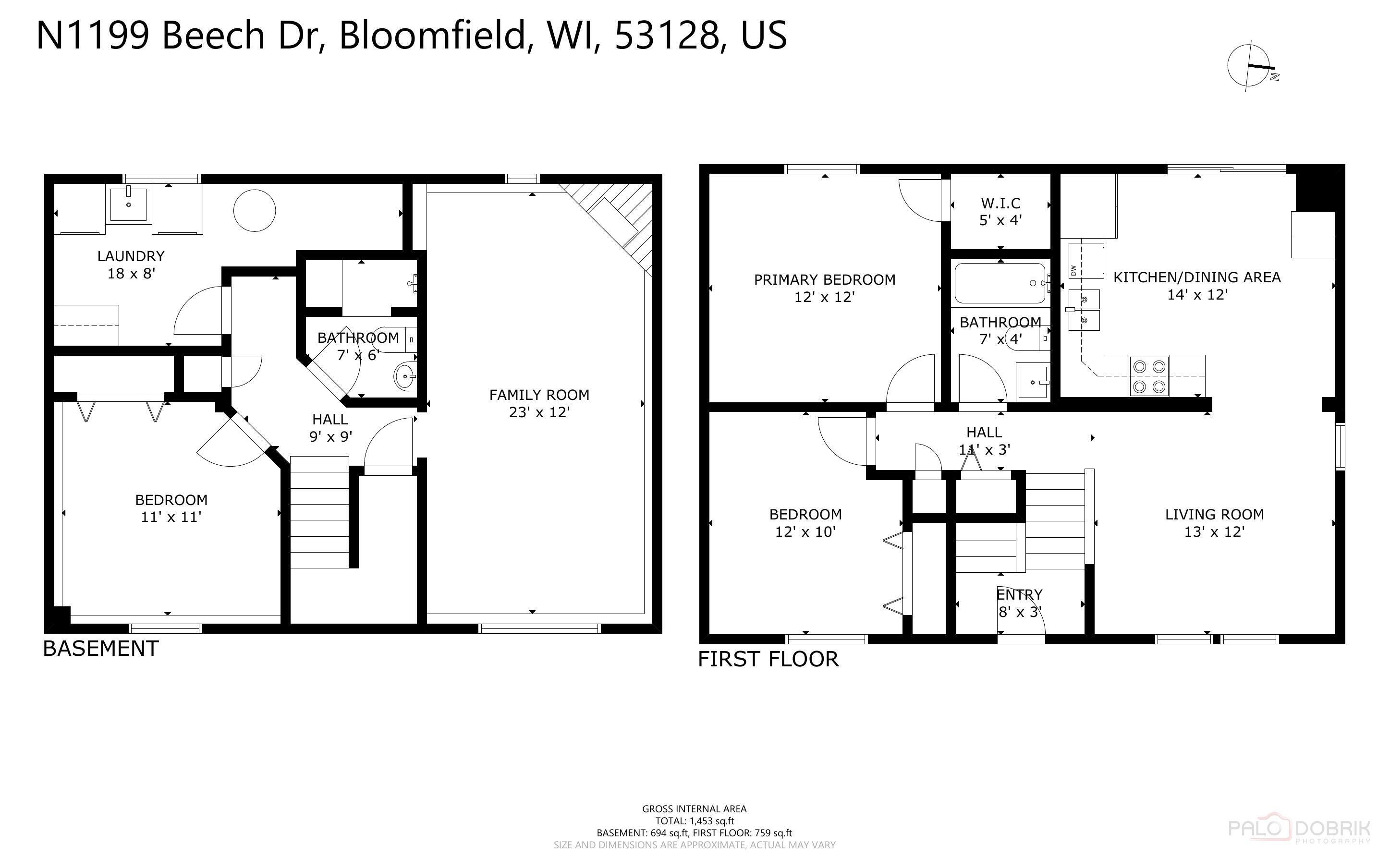 N1199 Beech Road Bloomfield, WI 53128 - Photo 26 of 26 Combined Floor Plans