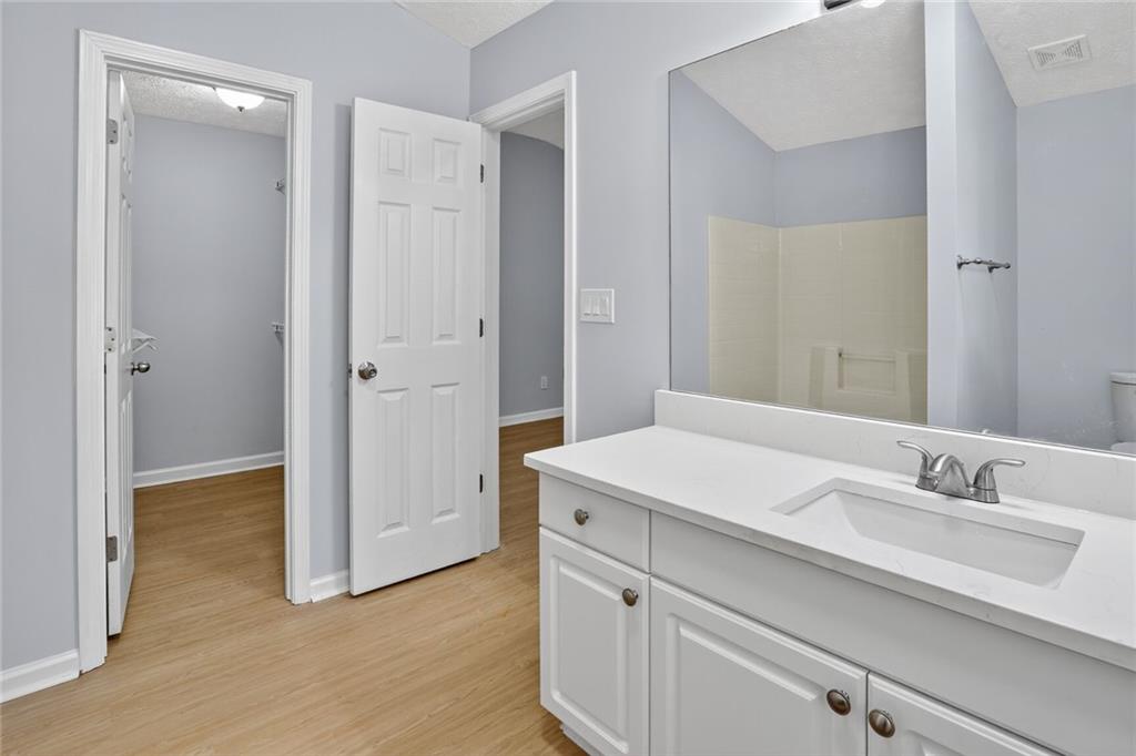 218 Nicki Court Hampton, GA 30228 - Photo 15 of 17 a bathroom with a sink and a mirror
