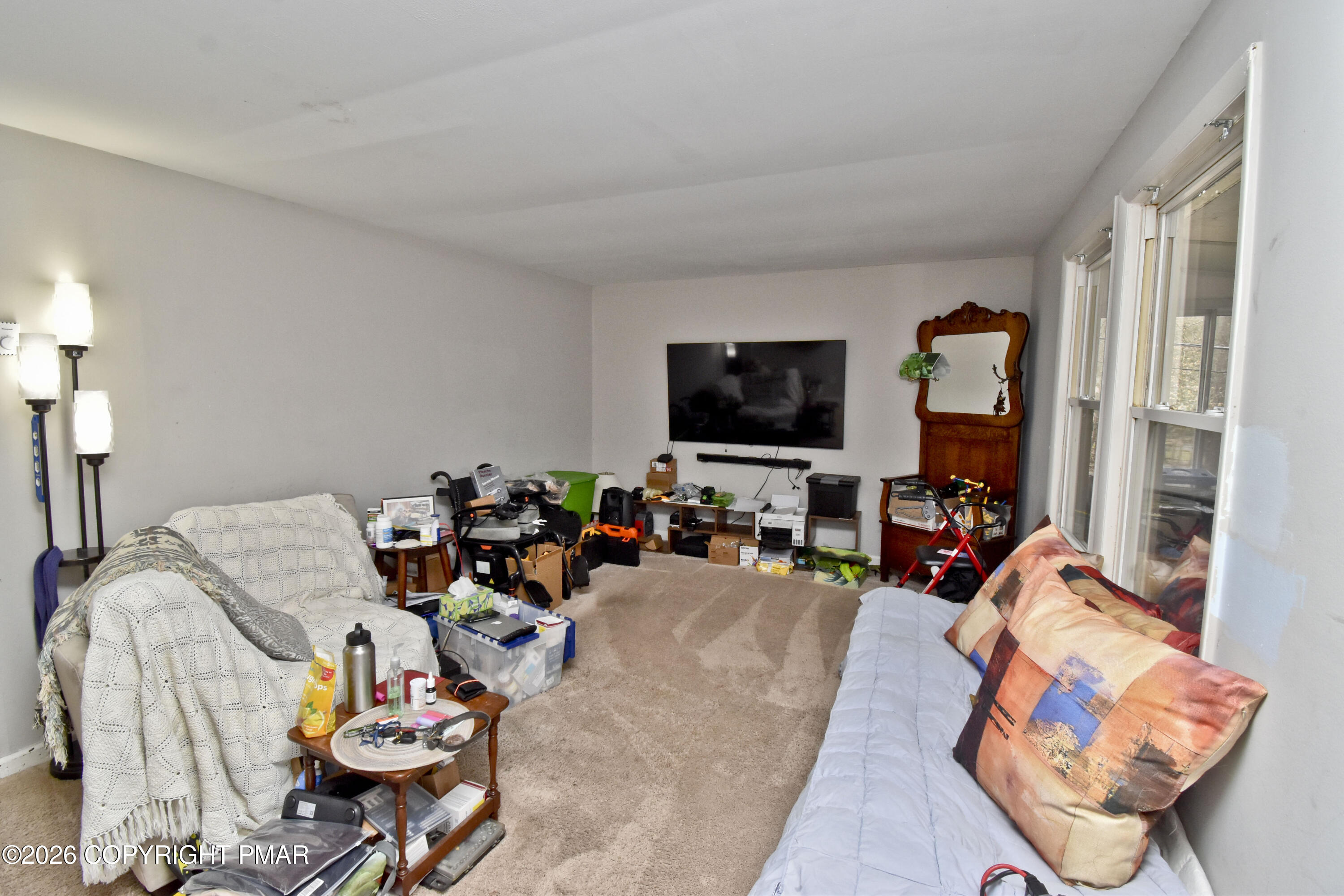201 Buckhill Road Albrightsville, PA 18210 - Photo 10 of 32 a living room with furniture and a flat screen tv